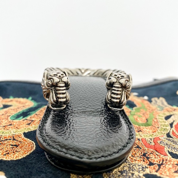 Auth Gucci Suede Dragon Embroidered Bucket Bag - Picture 8 of 16